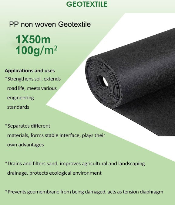 Geotextile Fabric Black 100gsm - Width 1m  (Per Square Meter)